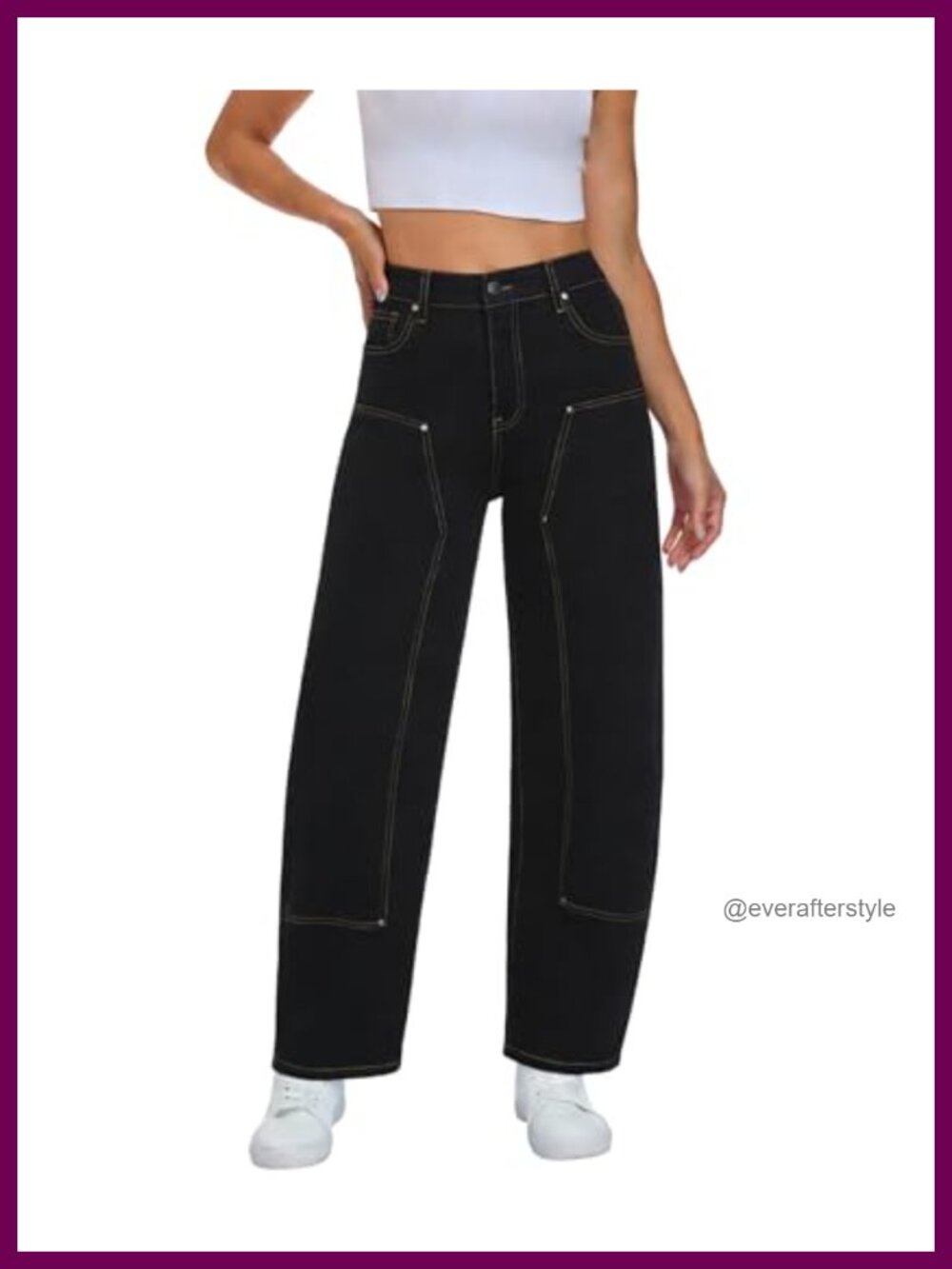 Barrel Jeans Women Baggy Wide Leg Boyfriend High Rise Denim